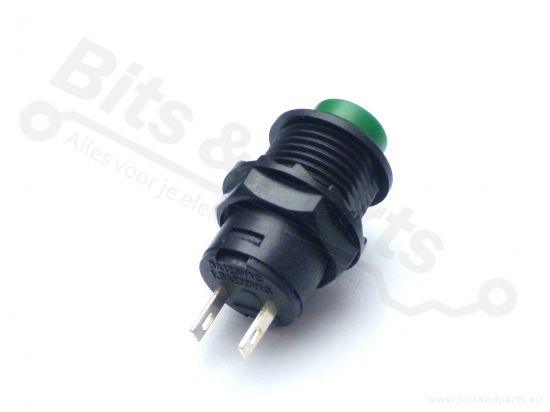 Drukknop (aan/uit) rond 12mm groen